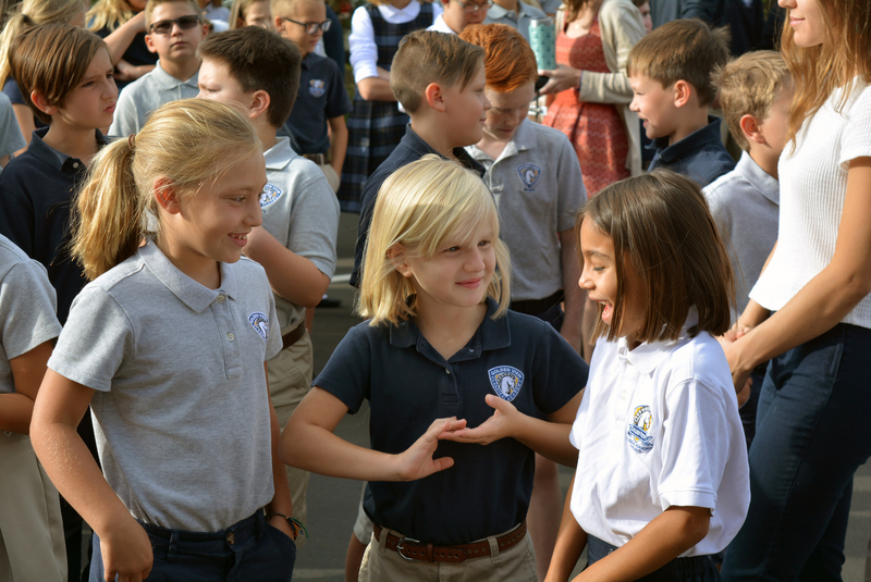 students outside